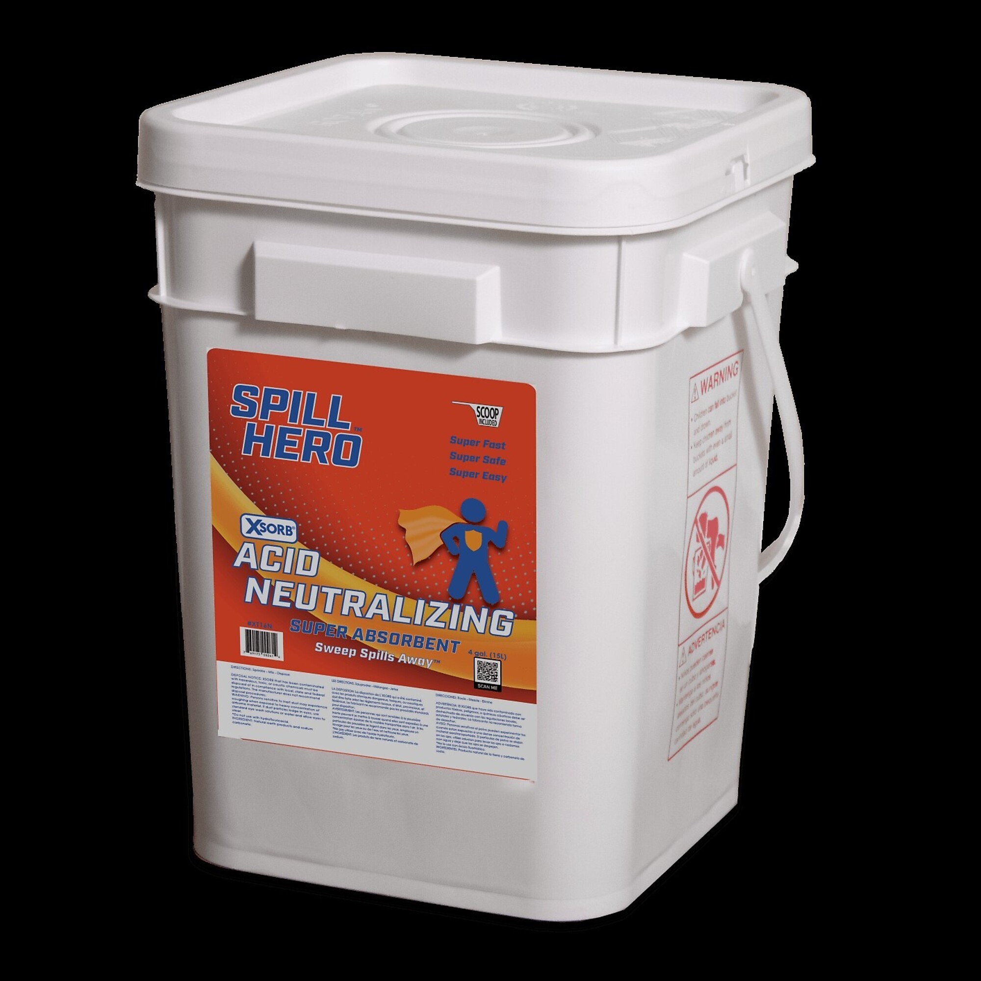 Spill Hero Acid Neutralizer Absorbent, 4 gallon Pail, Model# XT16N